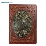 کتاب غزلیات شمس نفیس چرم و مس با قاب کشویی