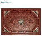 مجموعه نفیس قرآن و حافظ همراه با جعبه چرمی برجسته طرح مس