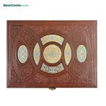 مجموعه نفیس قرآن و حافظ قطع پالتویی با جعبه و گلدان فیروزه