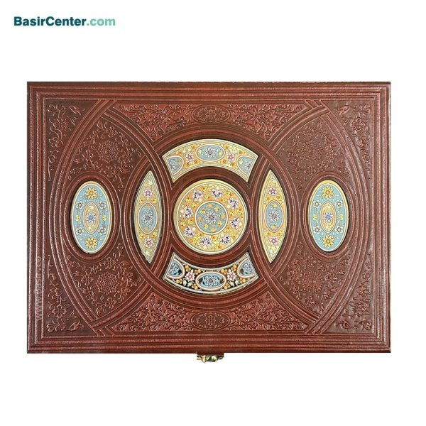 مجموعه نفیس قرآن و حافظ قطع پالتویی با جعبه و گلدان فیروزه - Image 1