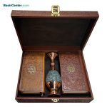 مجموعه نفیس قرآن و نهج البلاغه با گلدان فیروزه قطع پالتویی با جعبه - Image 2