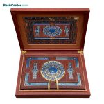 کتاب قرآن نفیس و معطر چرمی پلاک رنگی جعبه لپتاپی - Image 2