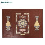 مجموعه نفیس کتاب قرآن چرمی همراه با دو گلدان فیروزه و جعبه