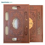 کتاب حافظ نفیس چرمی پلاک دار همراه با قاب کشویی - Image 2