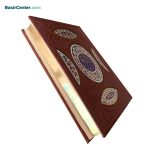 کتاب شاهنامه فردوسی نفیس چرمی برجسته طرح رخ با قاب کشویی - Image 3