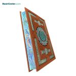 مجموعه نفیس قرآن و حافظ چرمی با گلدان خاتم همراه با جعبه - Image 3