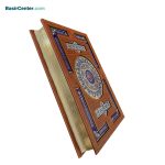مجموعه نفیس کتاب قرآن چرمی همراه با دو گلدان خاتم و جعبه - Image 3