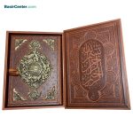 کتاب نفیس شاهنامه چرمی طرح مس رحلی با جعبه (گلاسه) - Image 2