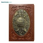 کتاب بوستان سعدی نفیس چرمی طرح مس همراه با قاب کشویی