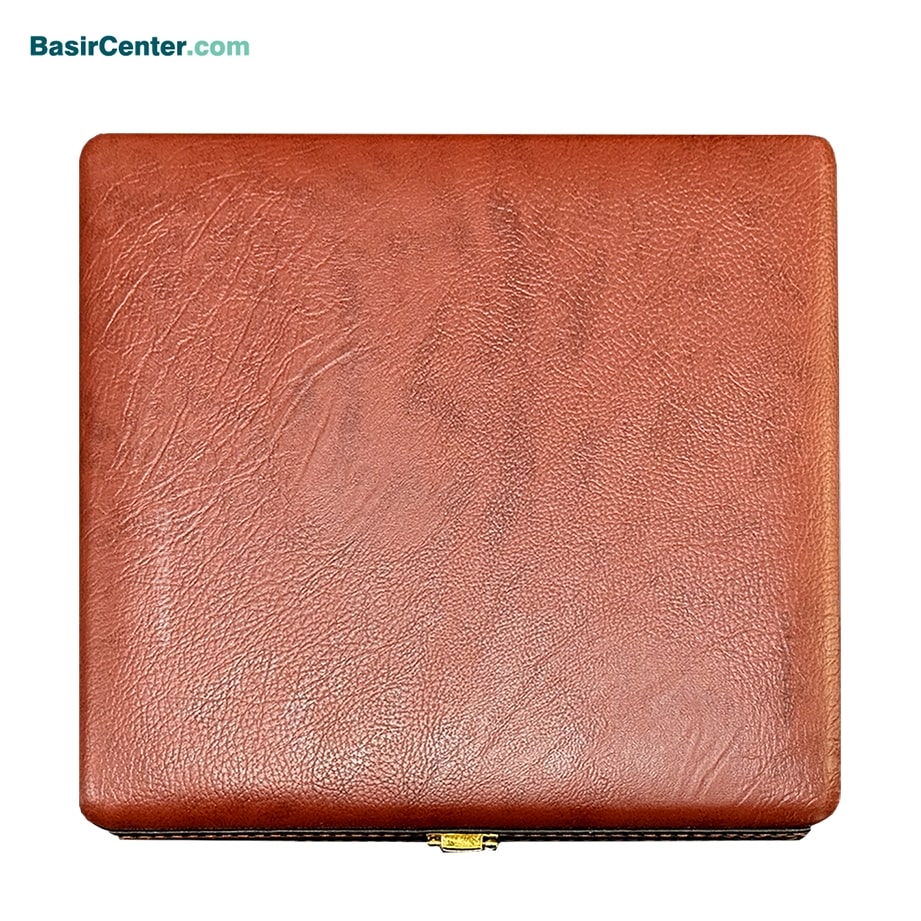 1 مجموعه قرآن عقیق و خودکار جلد چرم طبیعی قطع جیبی - Image 1