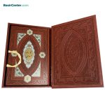 کتاب نفیس شاهنامه فردوسی چرمی پلاک رنگی همراه با جعبه - Image 2