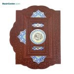 کتاب نفیس قرآن چرمی طرح صدف کاغذ گلاسه با جعبه لپتاپی
