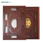 کتاب نفیس گلستان سعدی چرمی لیزری همراه با قاب کشویی - Image 2