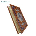 مجموعه نفیس کتاب قرآن چرمی همراه با دو گلدان فیروزه و جعبه - Image 4