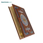 کتاب نفیس قرآن چرمی طرح صدف کاغذ گلاسه با جعبه لپتاپی - تصویر 5