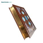 کتاب قرآن نفیس و معطر چرمی آینه دار همراه با پلاک جعبه لپتاپی - Image 4