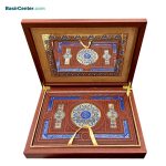 کتاب قرآن نفیس و معطر چرمی آینه دار پلاک رنگی جعبه لپتاپی قطع رحلی - تصویر 2