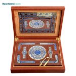 قرآن نفیس و معطر چرمی پلاک رنگی بدون ترجمه جعبه لپتابی - Image 2